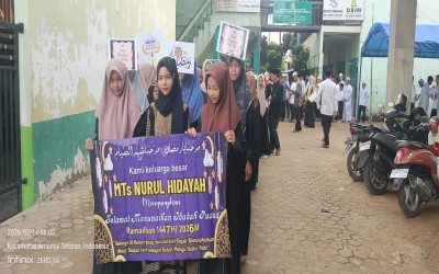 Semarak Syiar Islam di Lingkungan Madrasah: MTs Nurul Hidayah Kota Raja Gelar Pawai Menyambut Datangnya Bulan Suci Ramadhan 1447 H untuk Menumbuhkan Semangat Ibadah, Kebersamaan, dan Kecintaan Siswa terhadap Nilai-Nilai Keislaman